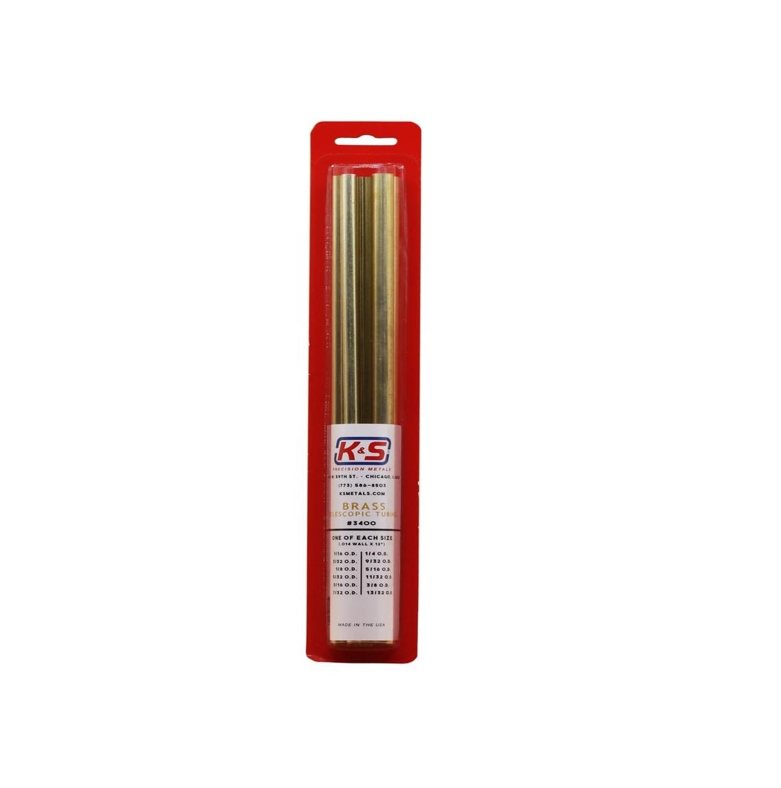 K&S 3400 Round Brass Tube, 12 Inch