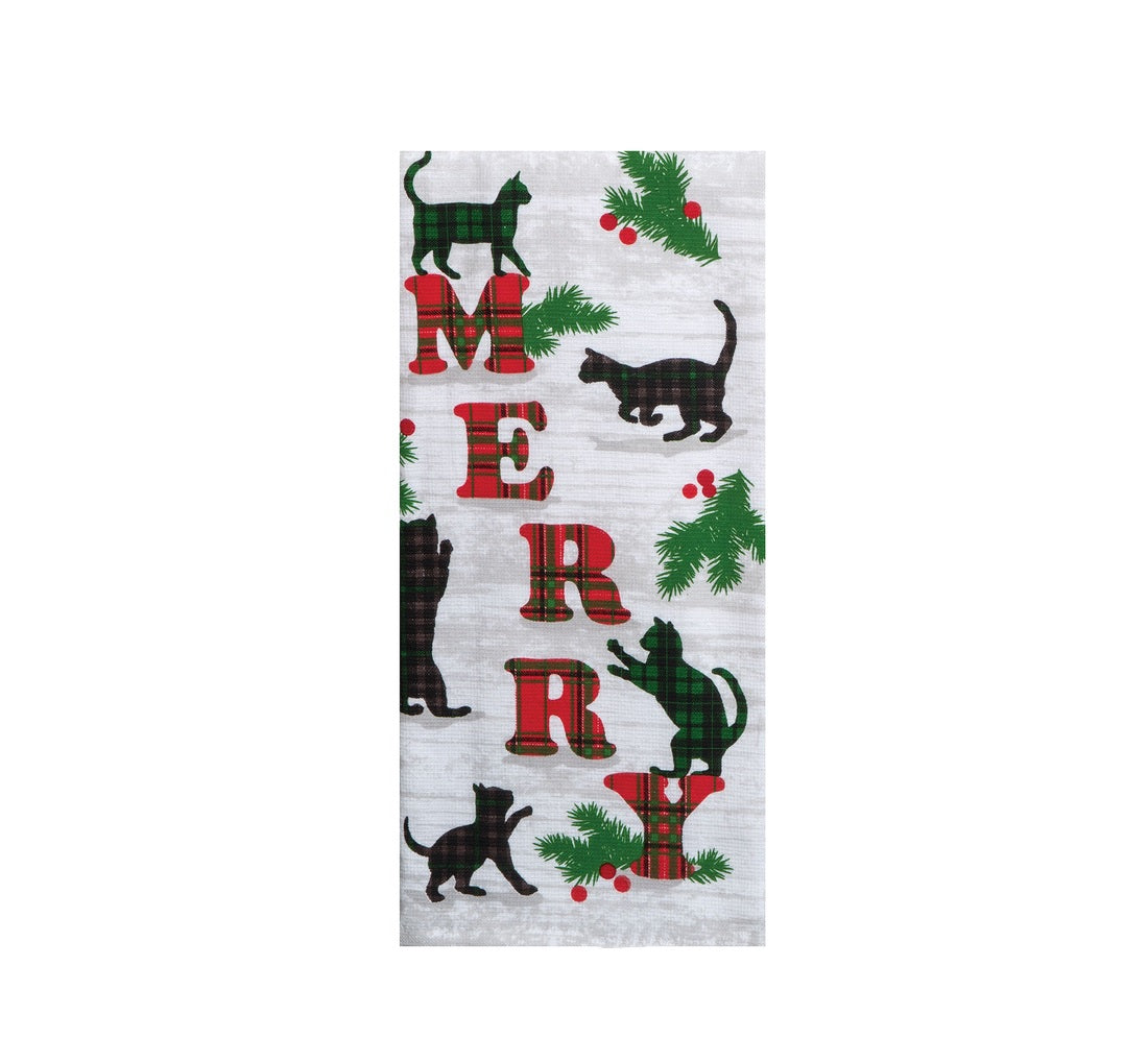 Kay Dee H3636 Holiday Feline Cats Kitchen Towel, Cotton