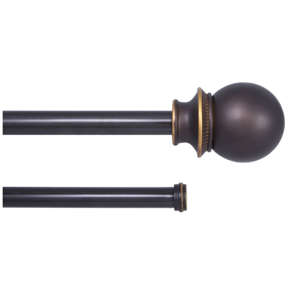 Kenney KN75216 Double Curtain Rod, Oil Rubbed Bronze, 36 In - 66 In