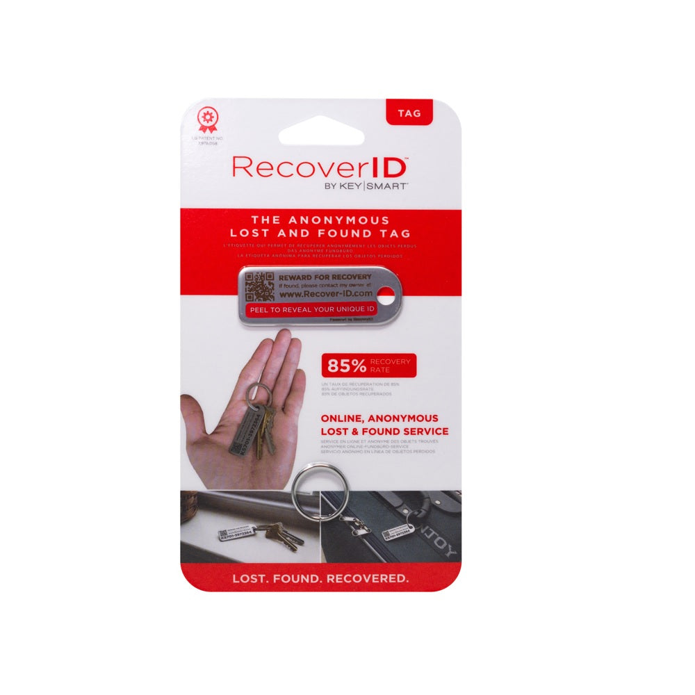 KeySmart KS701-SS RecoverID Key ID Tag, Stainless Steel, Silver