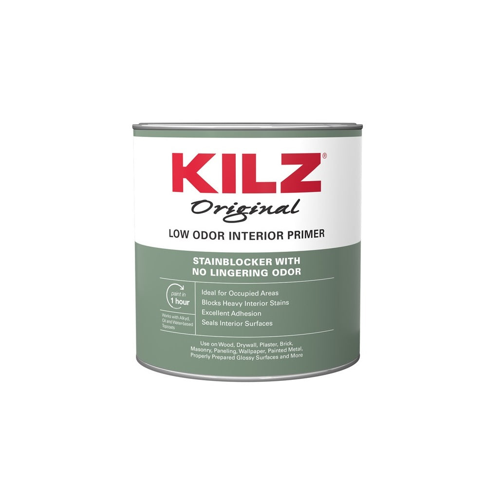 Kilz 10042 Odorless Interior Oil Based Primer/Sealer, 1 Quart, Bright White