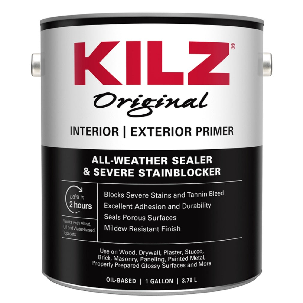 Kilz 10091 Primer Oil-Based, Alkyd, White, 1 Gallon