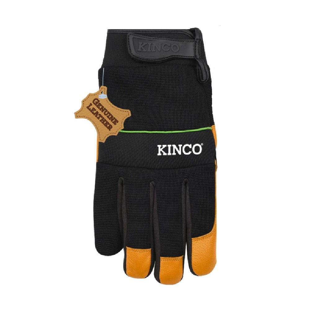Kinco 102-L Grain Goatskin & Synthetic Hybrid with Pull-Strap Gloves, L