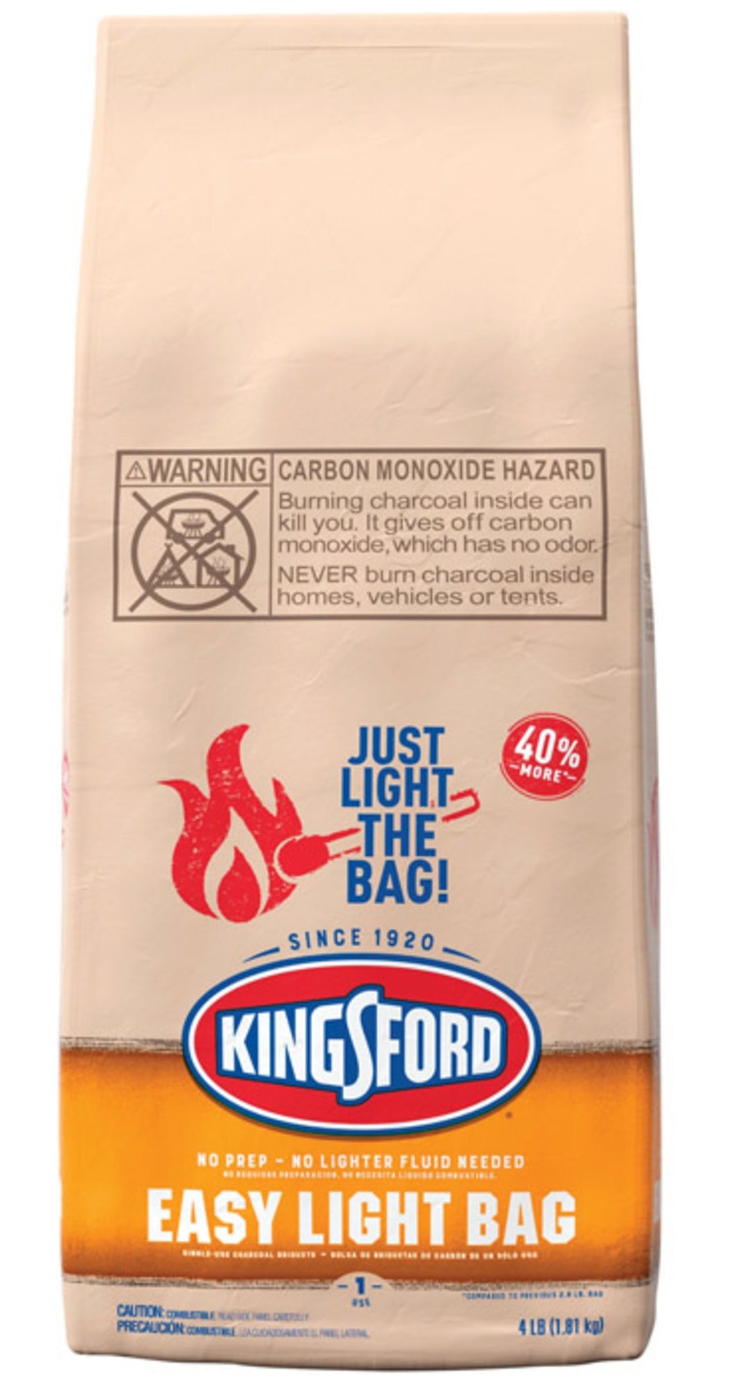 Kingsford 32102 Easy Light Original Charcoal Briquettes, 4 Lbs