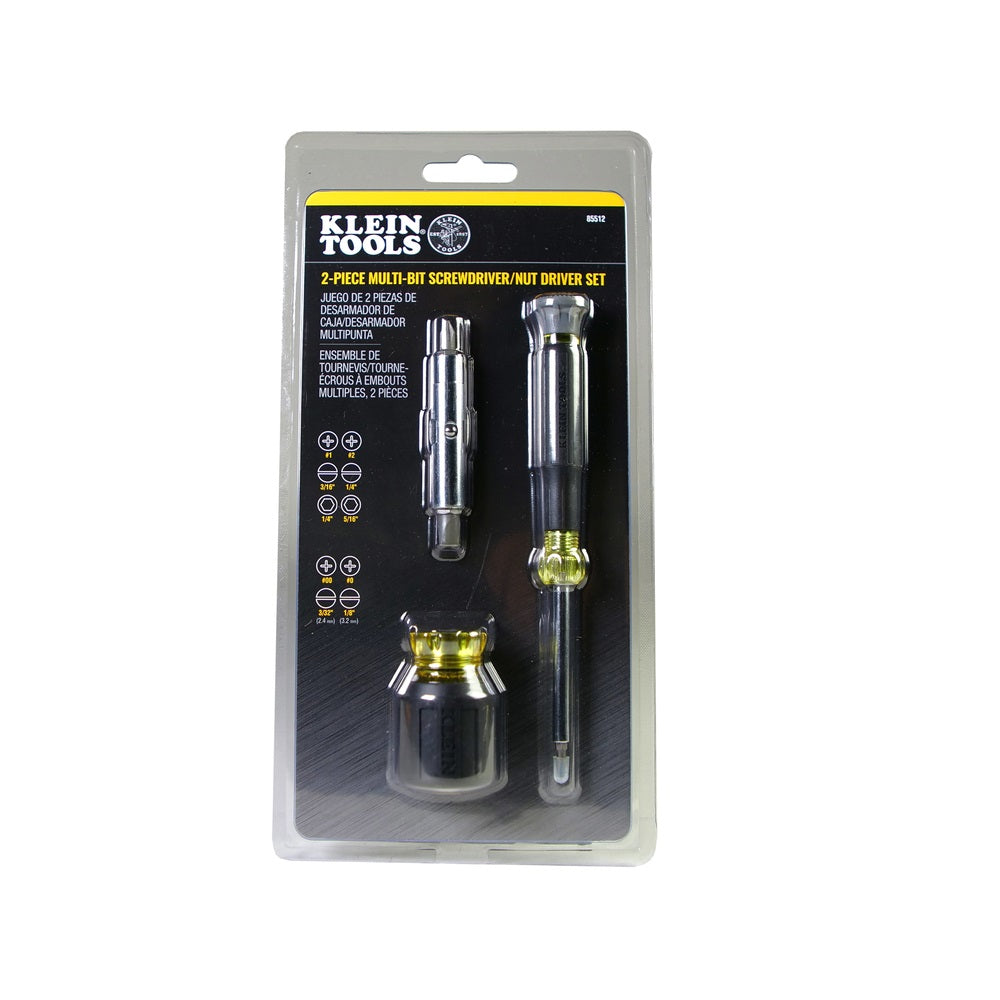 Klein Tools 85512 Multi-Bit Screwdriver/Nut Driver Set, Black/Yellow