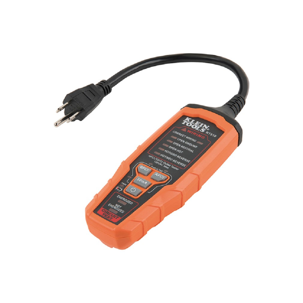 Klein Tools RT310 Digital Outlet Tester, Black/Orange