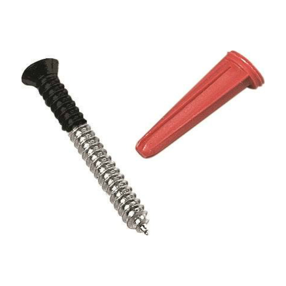Knape & Vogt 80-88DP BLK Wall Mounting Screws And Anchors,Plastic/Steel