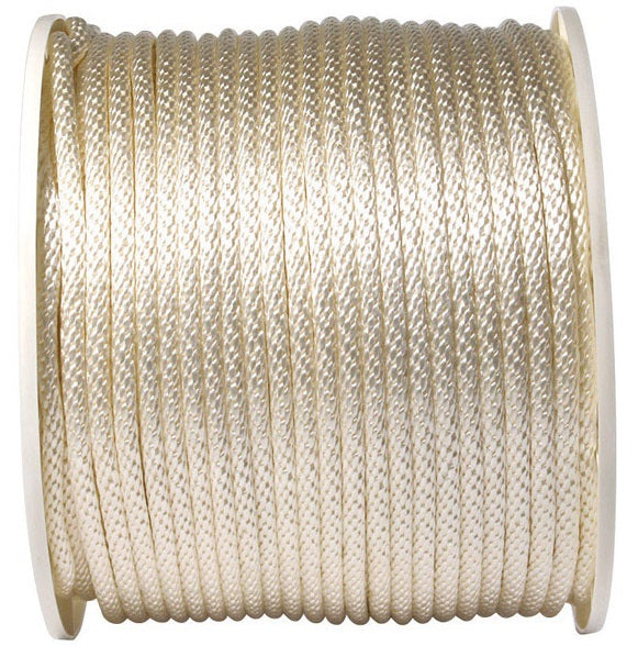 Koch 5221245 Solid Braided Nylon Rope Spool, 3/8" x 500', White