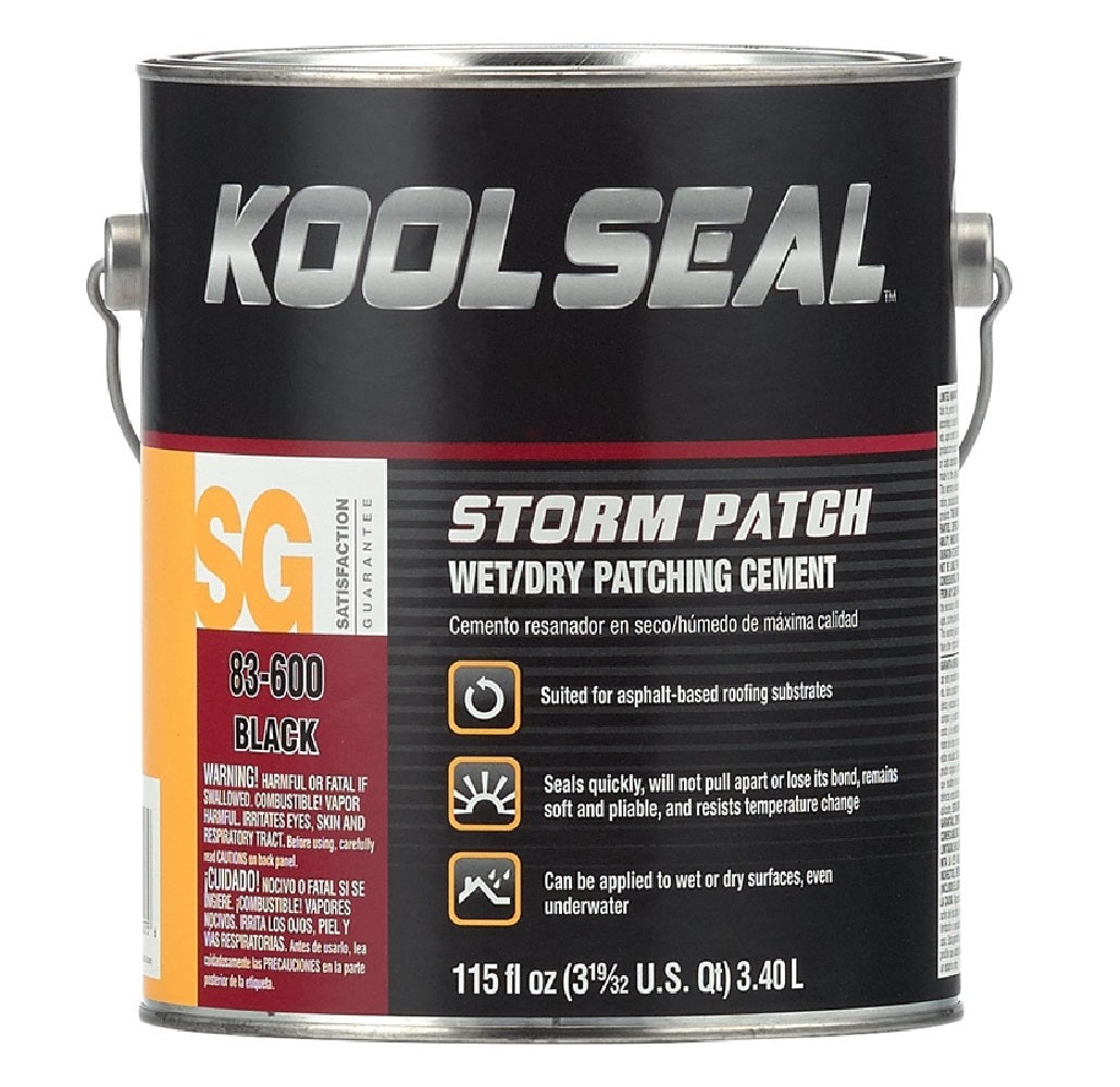 Kool Seal KS0083300-16 Wet/Dry Patching Cement, Black, 1 Gallon