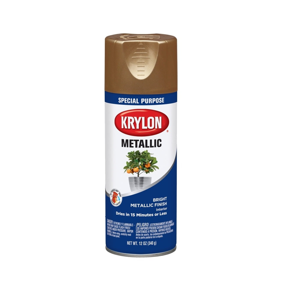 Krylon K01708A77 Metallic Spray Paint, 12 Ounce