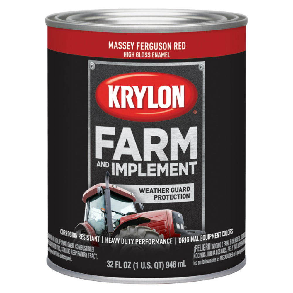 Krylon K02026000 Farm & Implement Paint, Massey Ferguson Red, 1 Quart