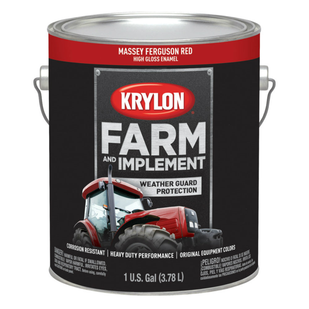 Krylon K01968000 Farm & Implement Paint, M F Red, 1 Gallon