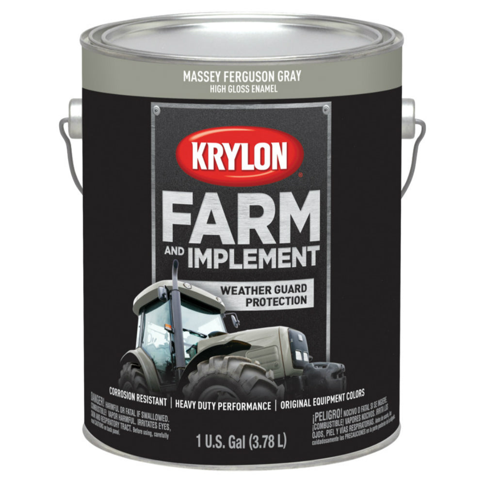 Krylon K01969000 Farm & Implement Paint, M F Gray, 1 Gallon