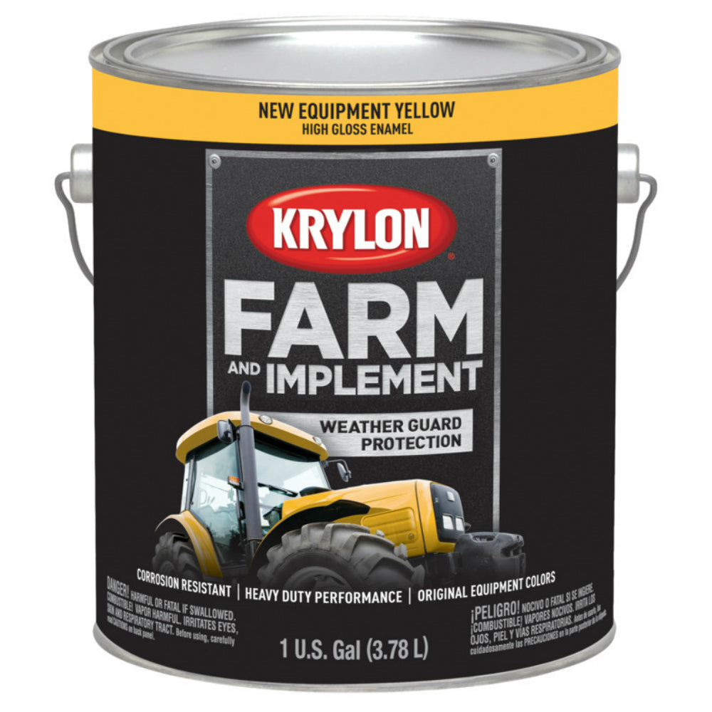 Krylon K01974000 Farm & Implement Paint, N E Yellow, 1 Gallon