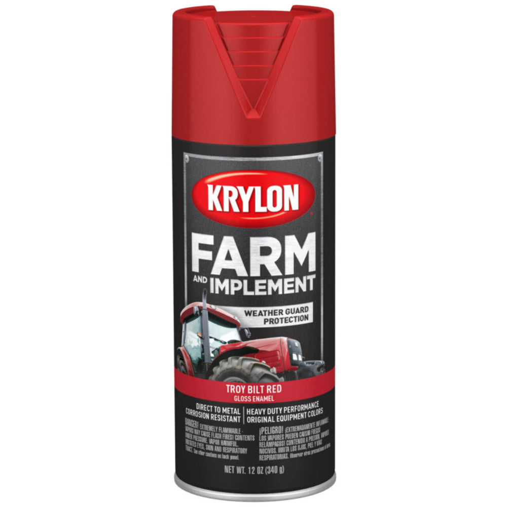 Krylon K01960777 Farm & Implement Paint, Troy Built Red, 12 Oz