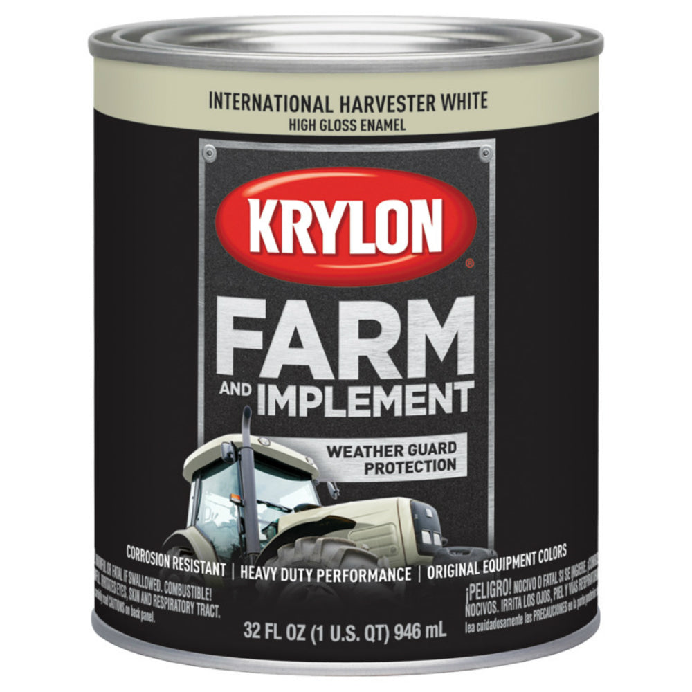 Krylon K02034000 Farm & Implement Paint, Int'l Hrvstr White, 1 Quart