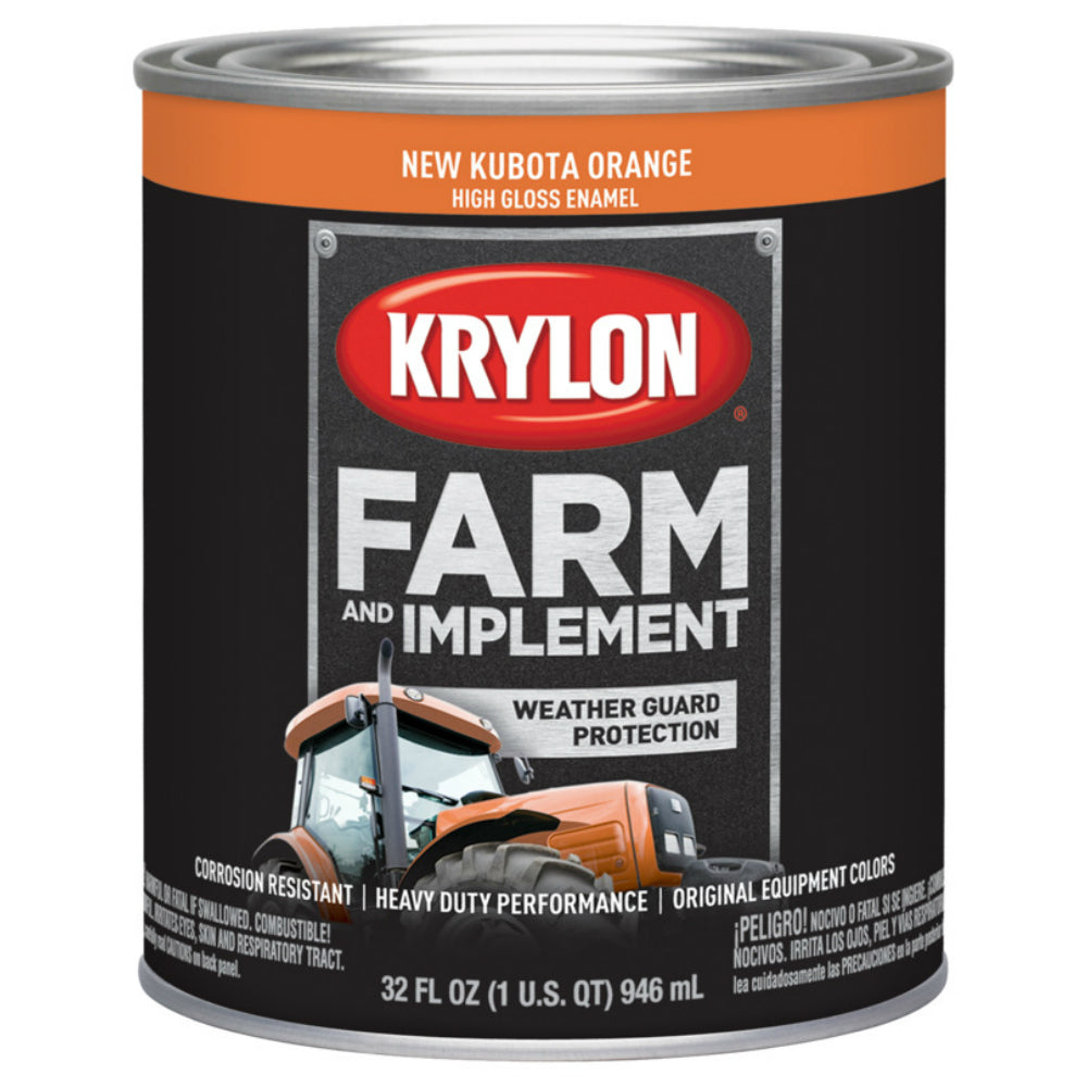 Krylon K02043000 Farm & Implement Paint, N K Orange, 1 Quart