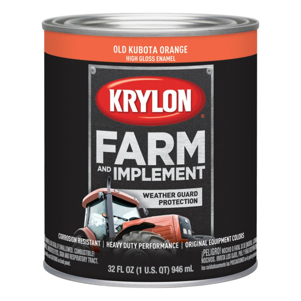 Krylon K02033000 Farm & Implement Paint, Old Kubata Orange, 1 Quart