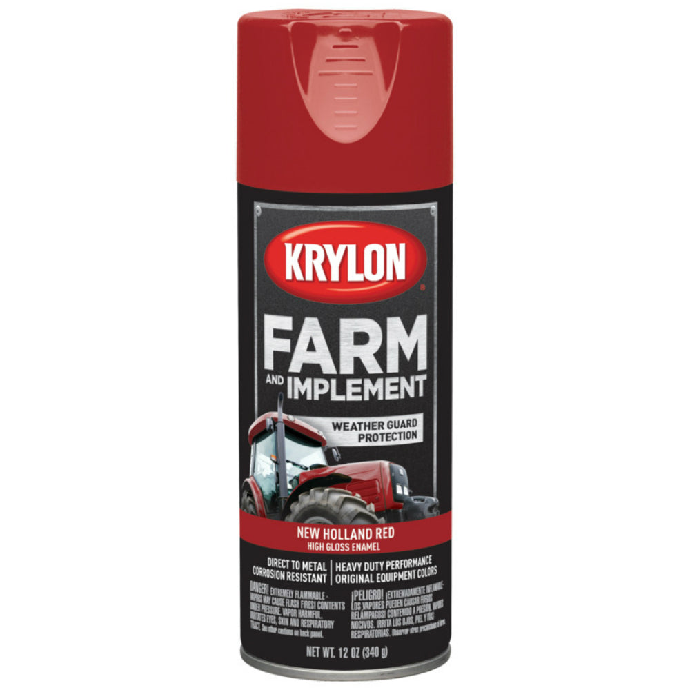 Krylon K01947000 Farm & Implement Spray Paint, N H Red, 12 Oz