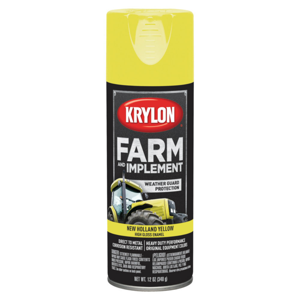 Krylon K01949000 Farm & Implement Spray Paint, N H Yellow, 12 Oz