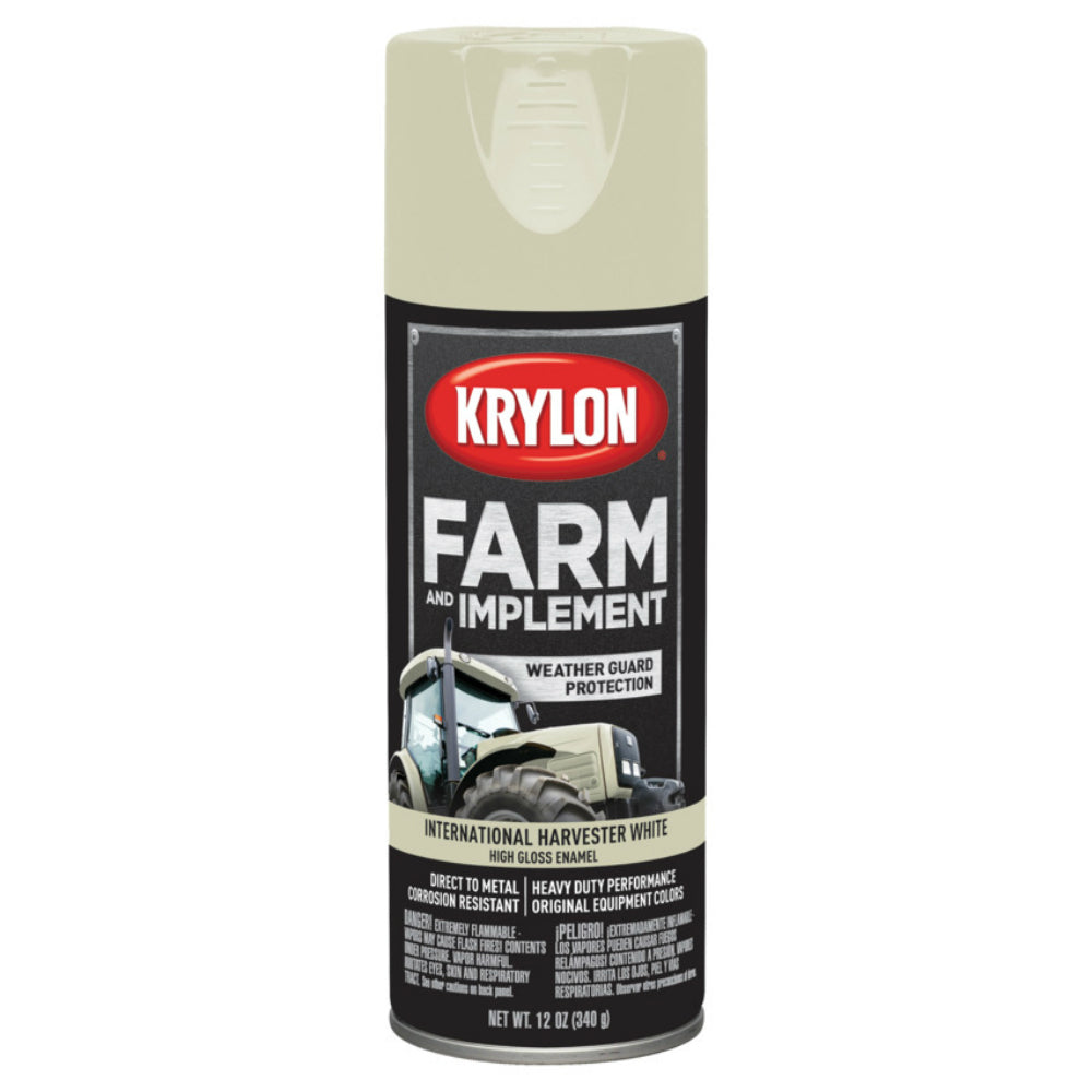Krylon K01945000 Farm & Implement Spray Paint, Hrvstr White, 12 Oz