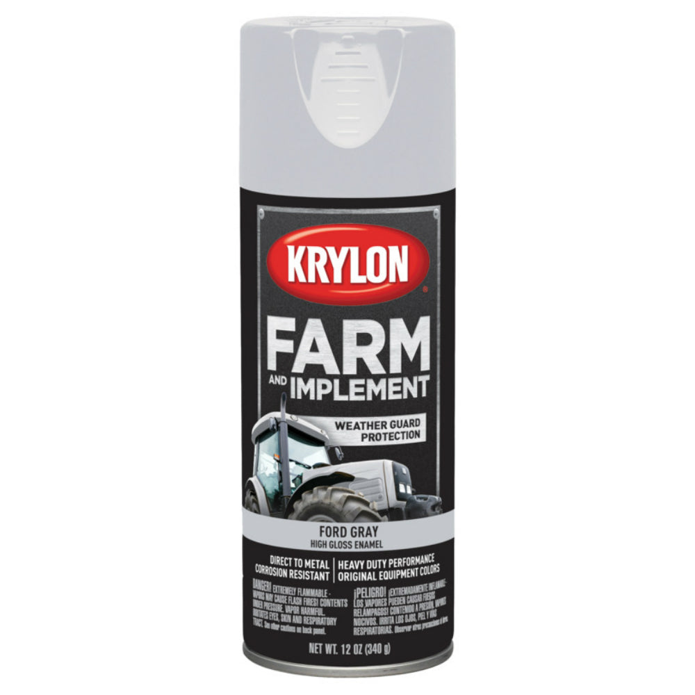 Krylon K01942000 Farm & Implement Spray Paint, Ford Gray, 12 Oz
