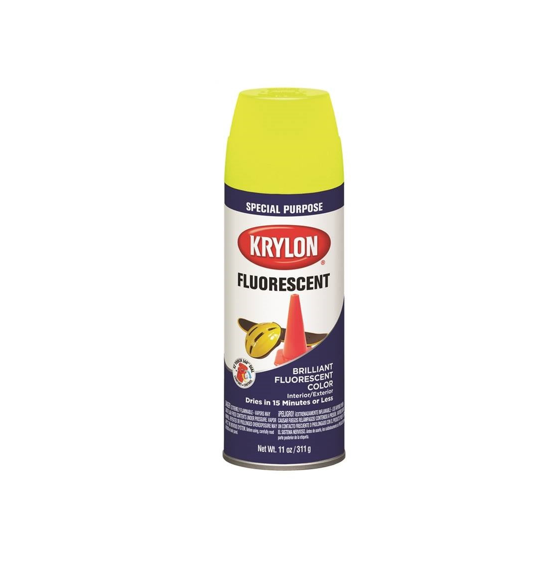 Krylon K03104888 Fluorescent Paint, Lemon Yellow, 11 Oz