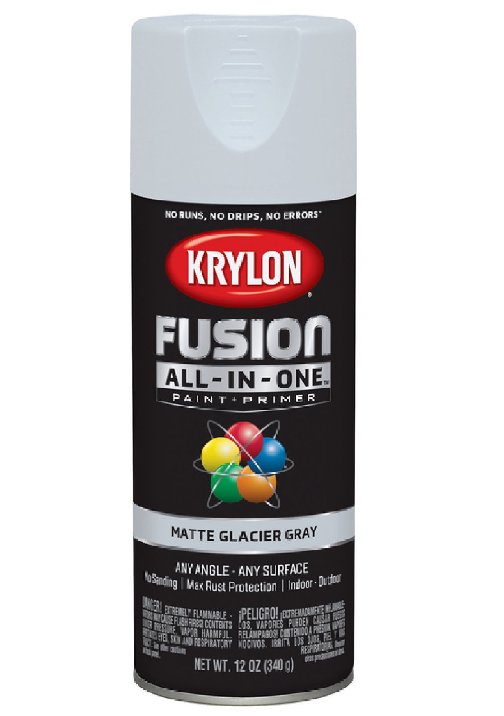 Krylon K02757007 Fusion All-In-One Paint + Primer Spray Paint, Glacier Gray