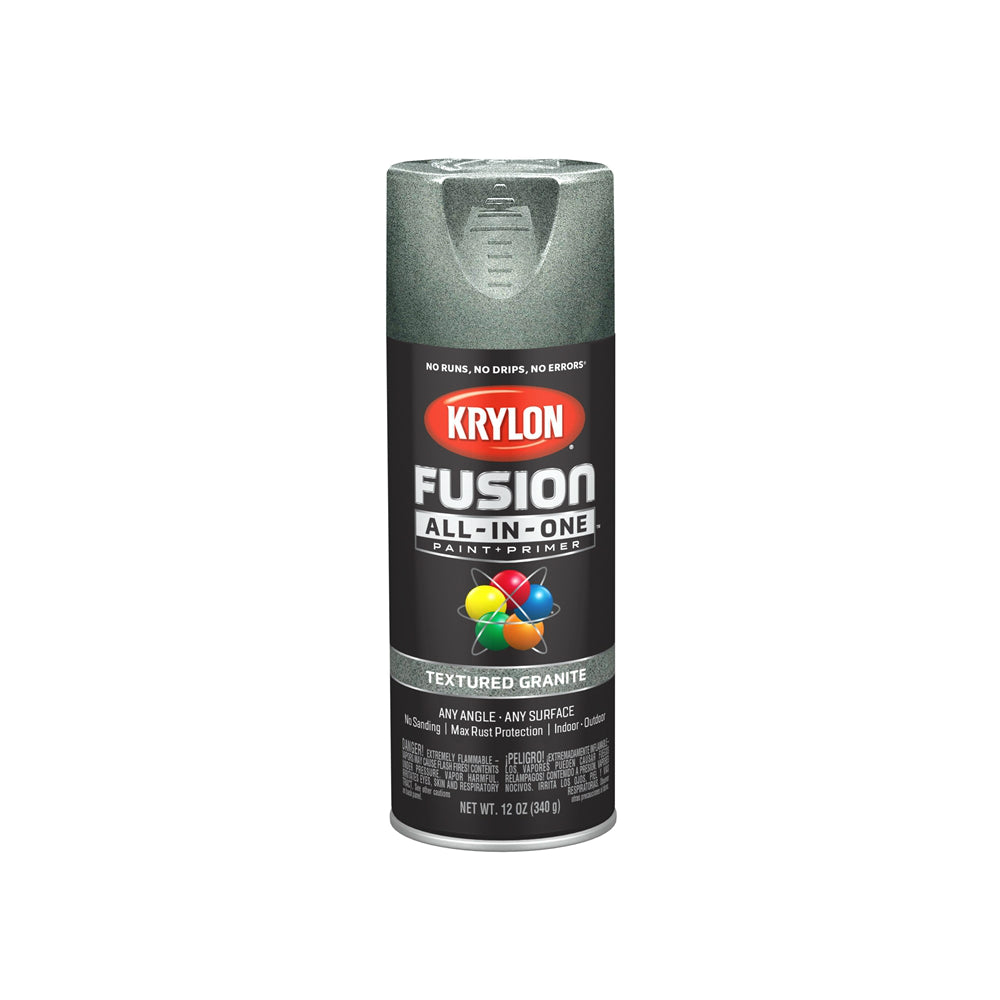 Krylon K02780007 Fusion All-In-One Spray Paint, Textured Granite, 12 Oz