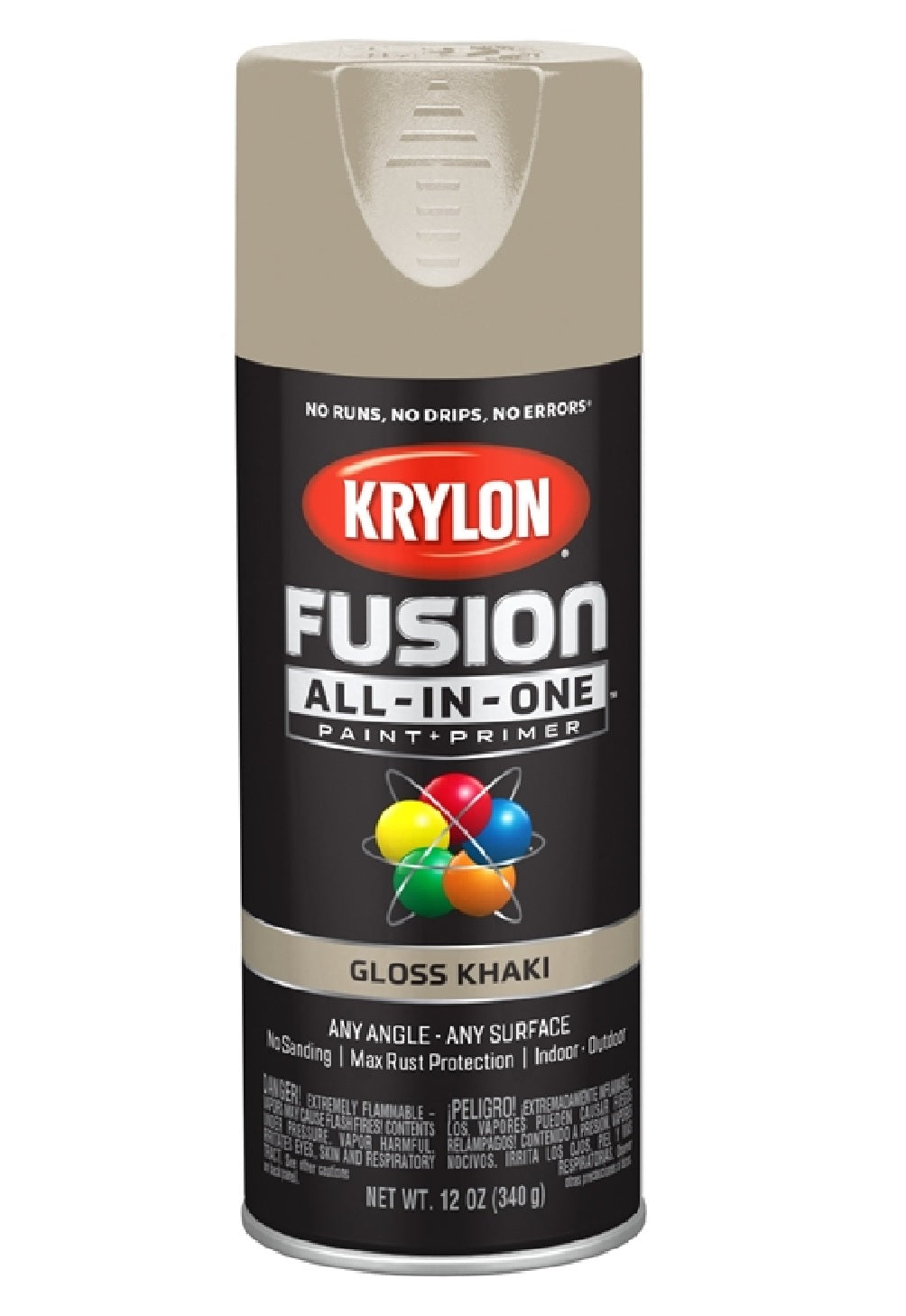 Krylon K02713007 Primer and Spray Paint, Khaki, 12 Oz
