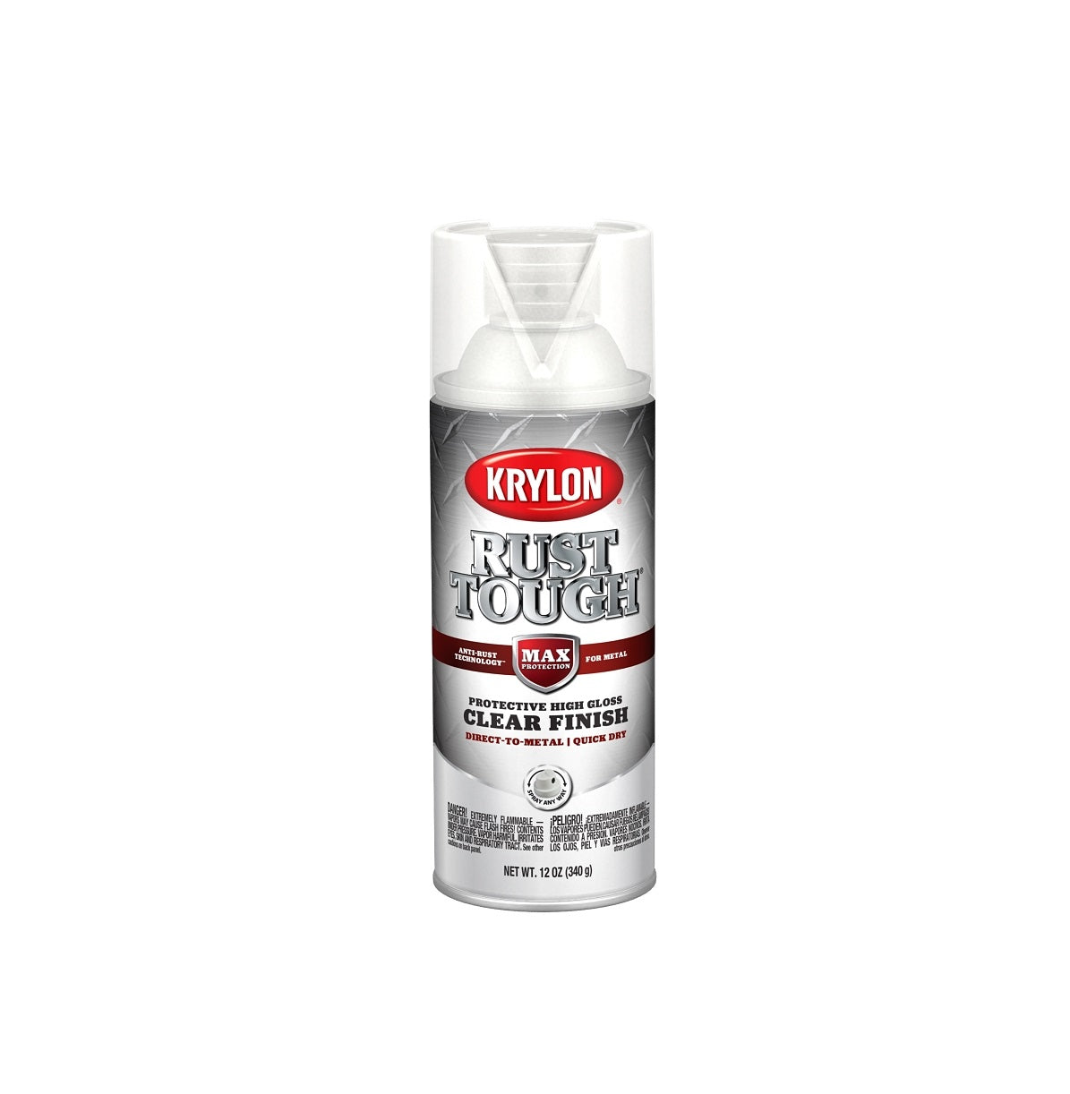 Krylon K09247008 Rust Tough Enamel Spray Paint, Clear, 12 Ounce