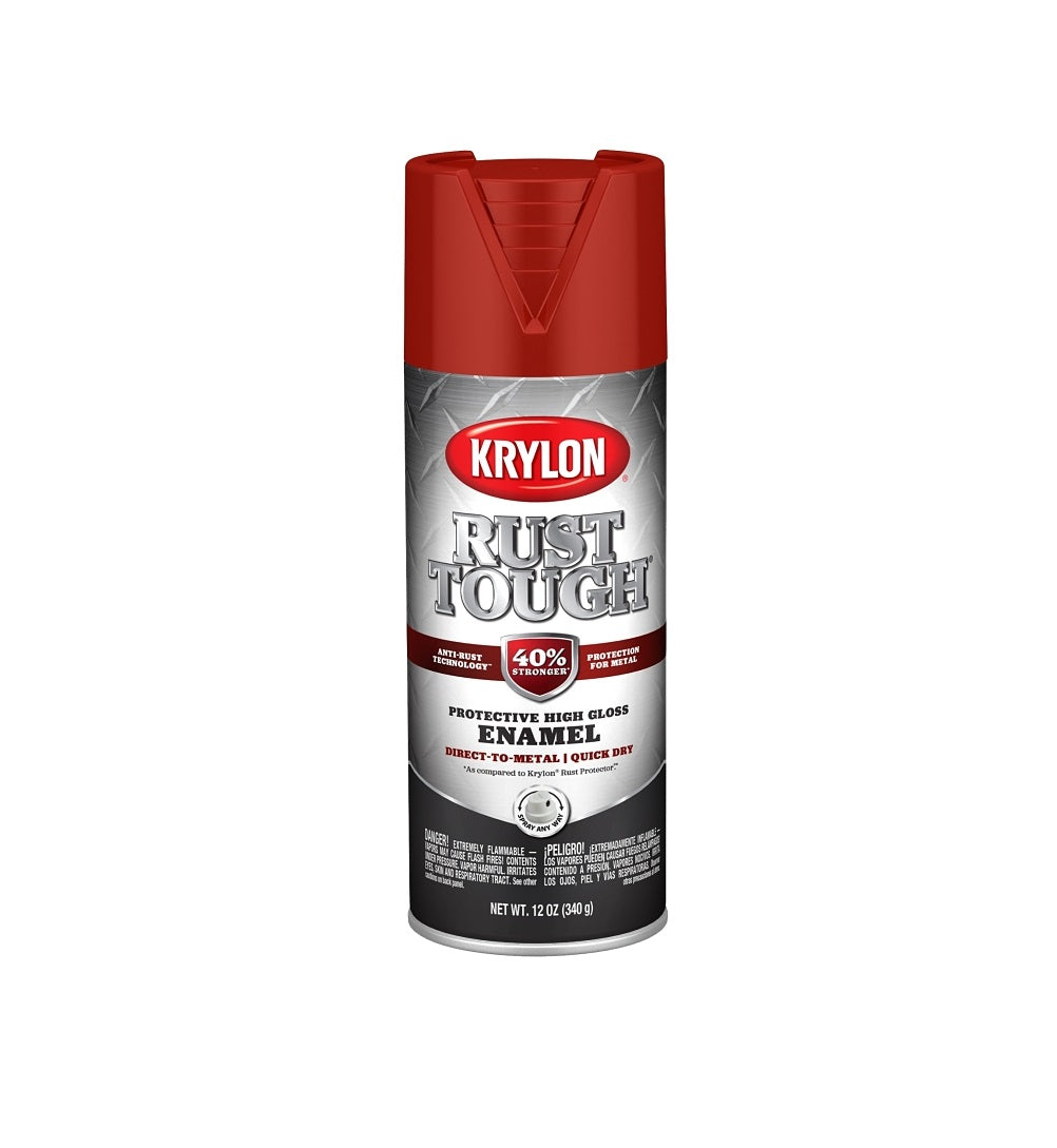 Krylon K09230008 Rust Tough Enamel Spray Paint, Cherry Red, 12 Ounce