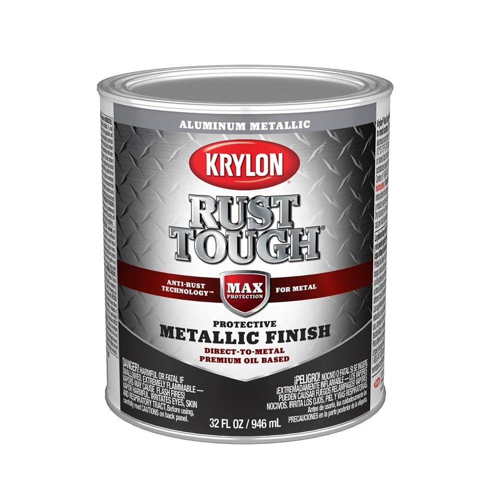 Krylon K09717008 Rust Tough Rust Preventative Brush-On Metallic, 1 Quart