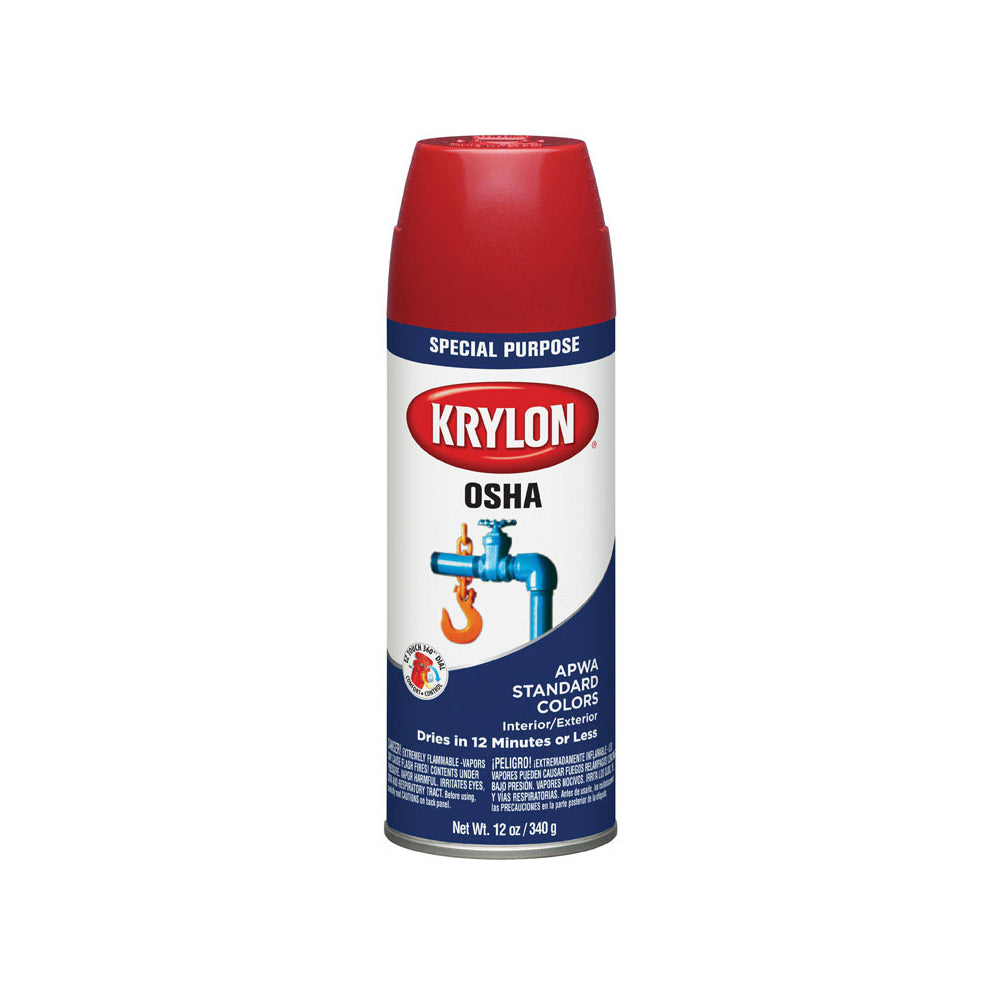 Krylon 2116 Special Purpose OSHA Color Spray Paint, Safety Red, 12 Oz