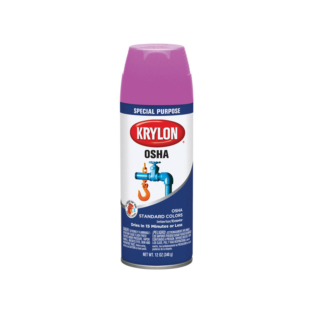 Krylon 1929 Special Purpse Gloss Safety Purple OSHA Color Spray Paint, 12 oz