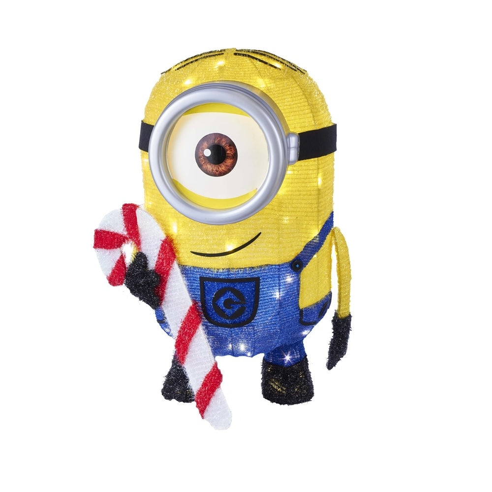 Kurt S Adler DE9167 Pre-Lit LED Christmas Lighted Minion, 28", Soft Tinsel