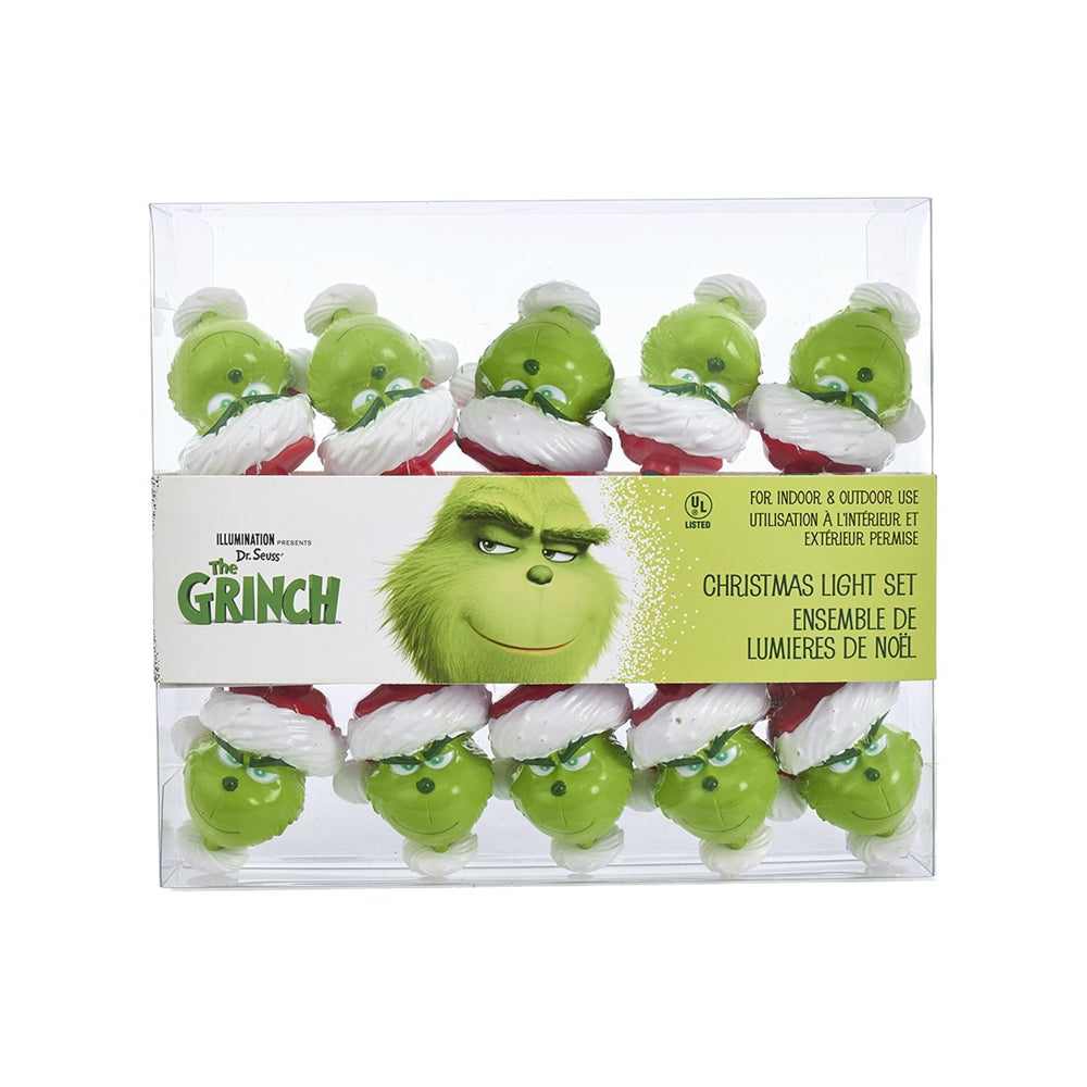 Kurt Adler GRH9181 The Grinch Christmas Light Set, 10 Piece