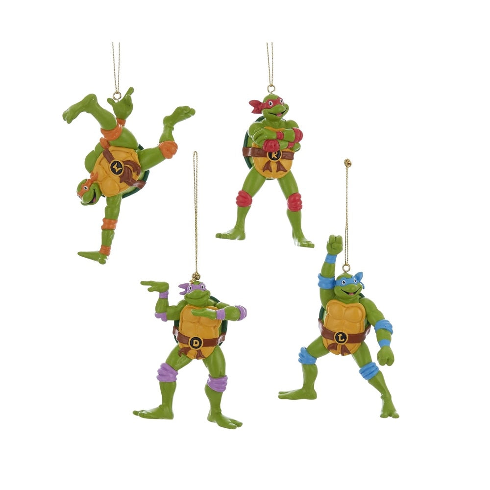 Kurt S Adler TM1171 Teenage Mutant Retro Ninja Turtles Christmas Ornaments