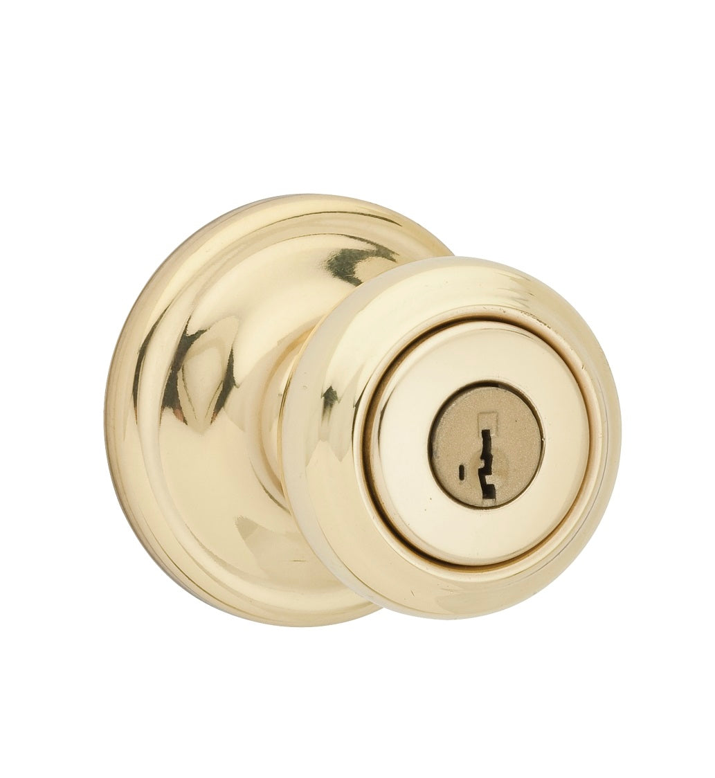 Kwikset 740CN3SMTCP Signature Series Keyed Entry Knob, Polished Brass