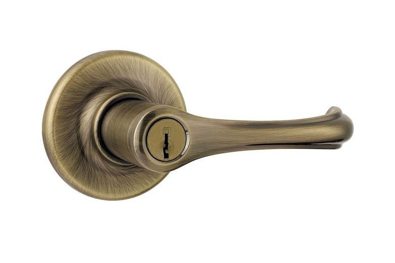 Kwikset 406DNL-5 Dorian Entry Door Lock, Antique Brass