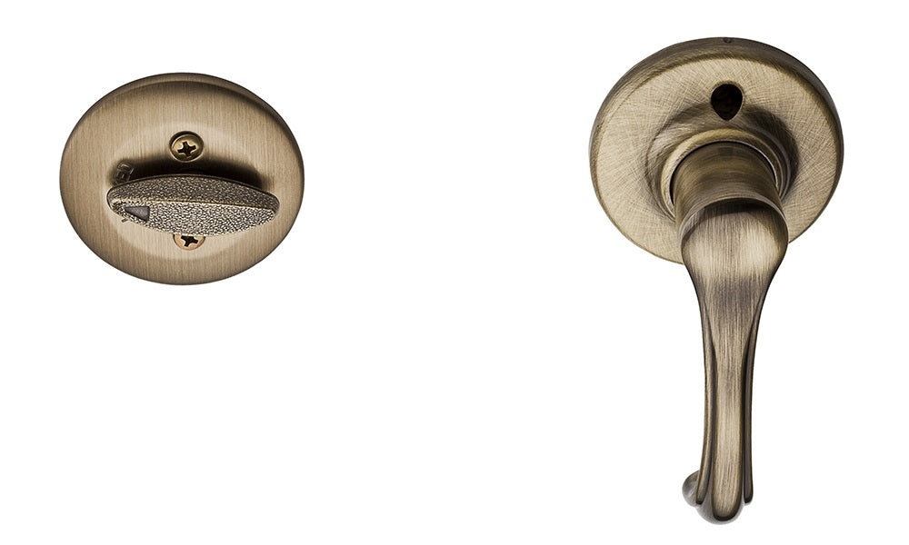 Kwikset 604DNL 5 Dorian Non-Handed Lever, Antique Brass