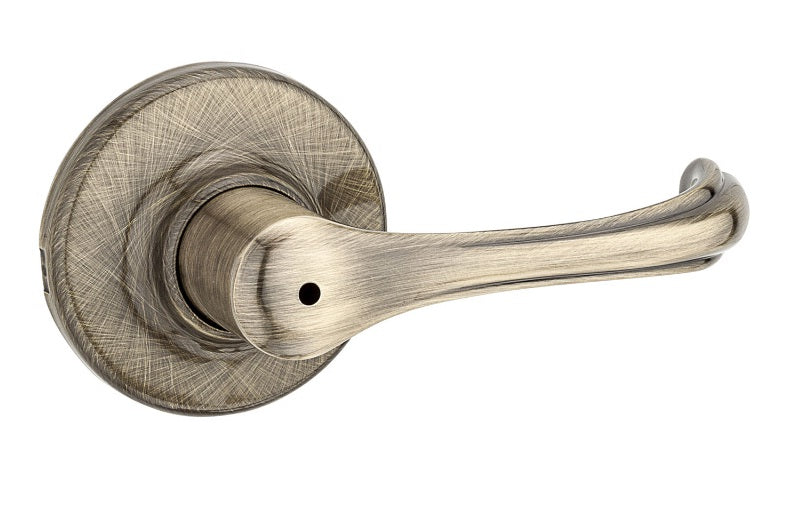 Kwikset 300DNL 5 Dorian Privacy Lever, Antique Brass