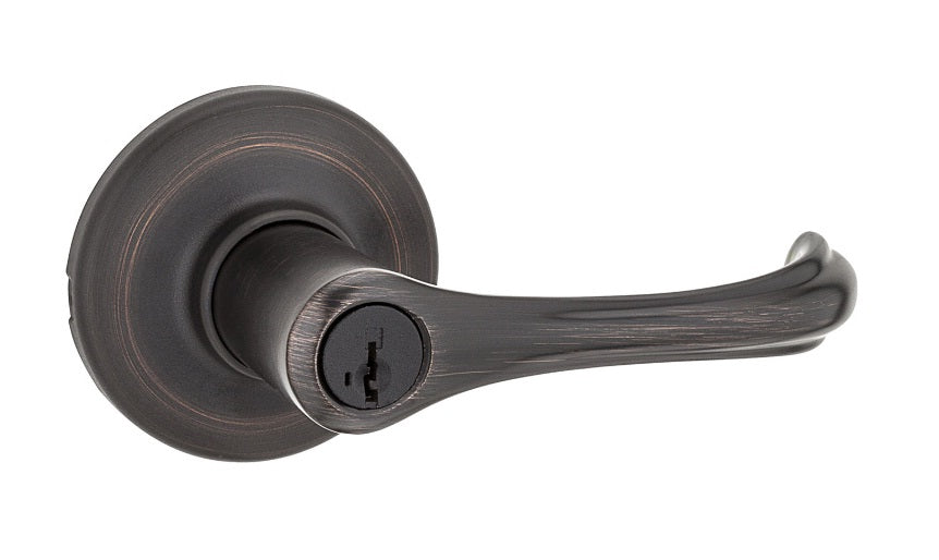 Kwikset 405DNL 11P SMT Dorian Keyed Entry Lever, Venetian Bronze