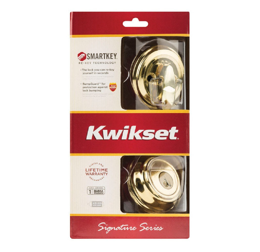 Kwikset 99800-120 Deadbolt, Polished Brass, Metal