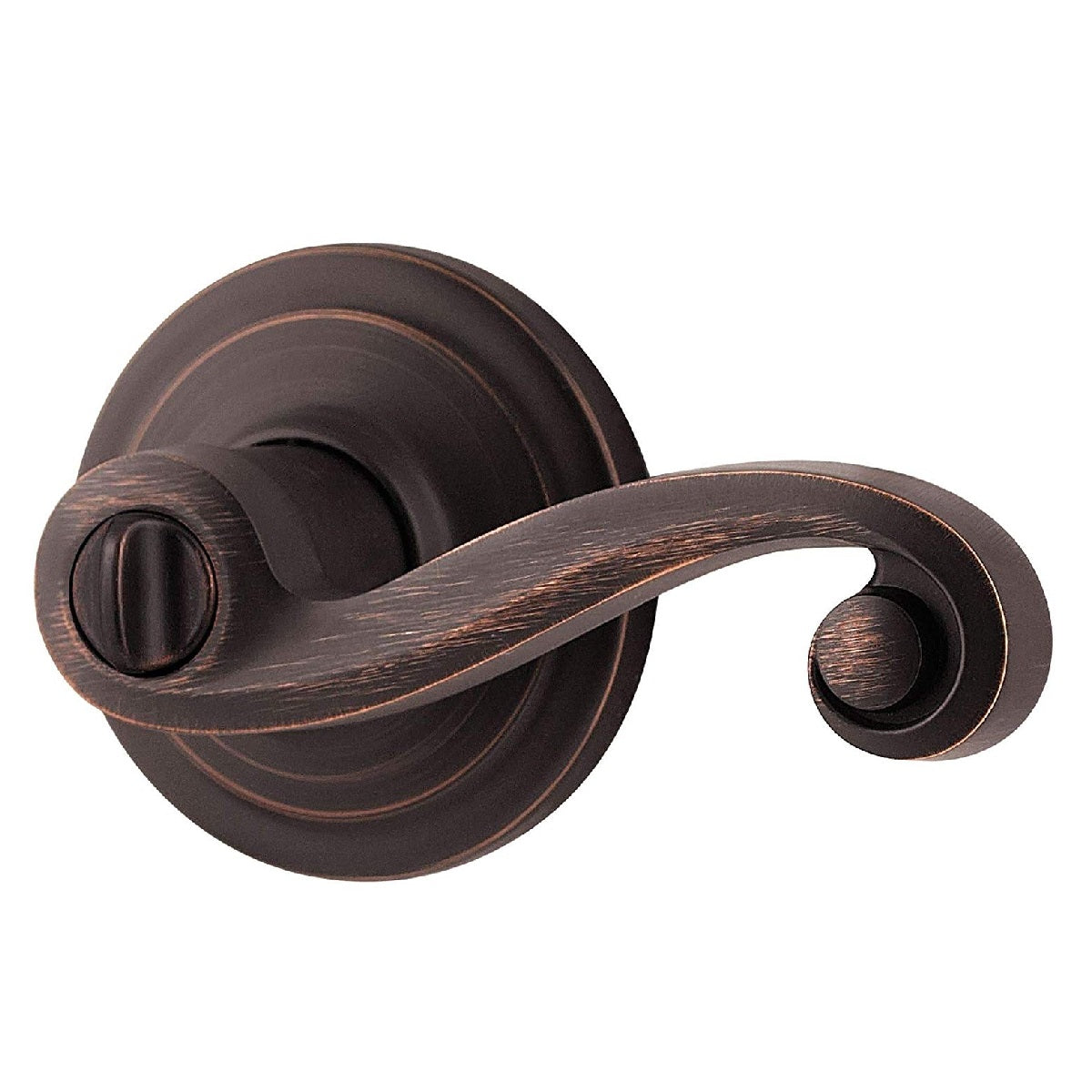 Kwikset 979LLRH-11PS Right Hand Lido Double Cylinder Handleset, Venetian Bronze