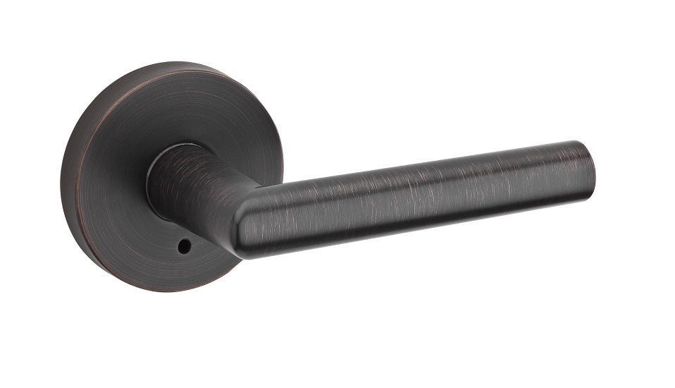Kwikset 155MILRDT-11P Milan Round Privacy Door Lever, Venetian Bronze