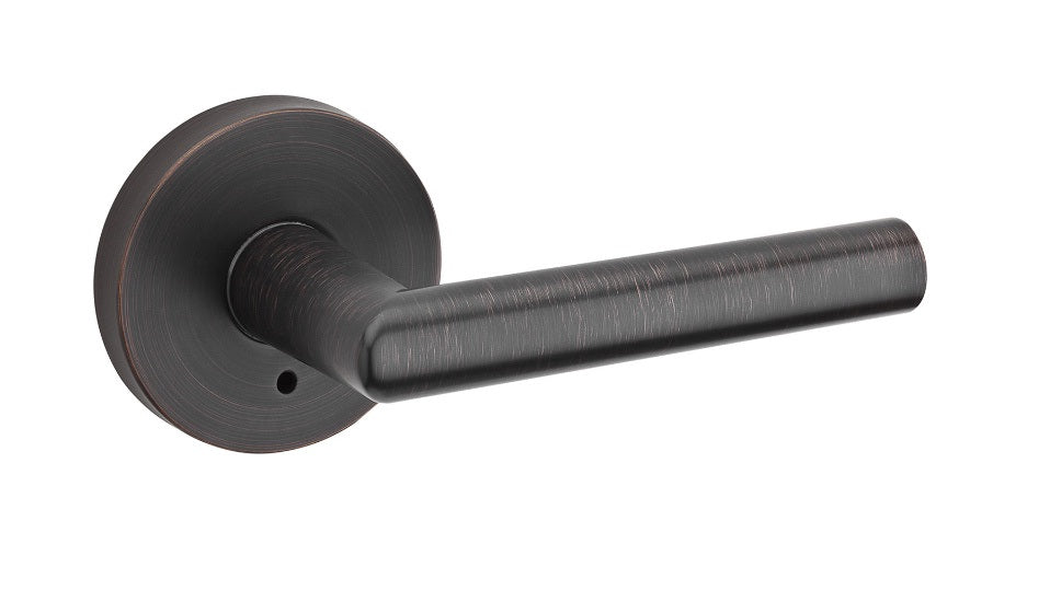 Kwikset 155MILRDT-11P Milan Round Privacy Door Lever, Venetian Bronze