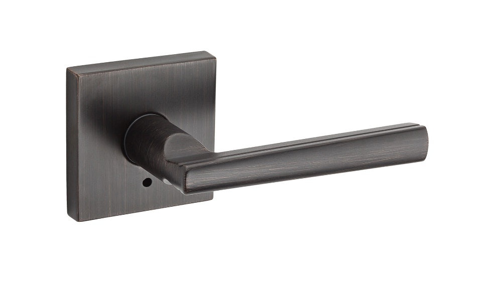 Kwikset 155MRLSQT-11P Montreal Square Privacy Door Lever, Venetian Bronze