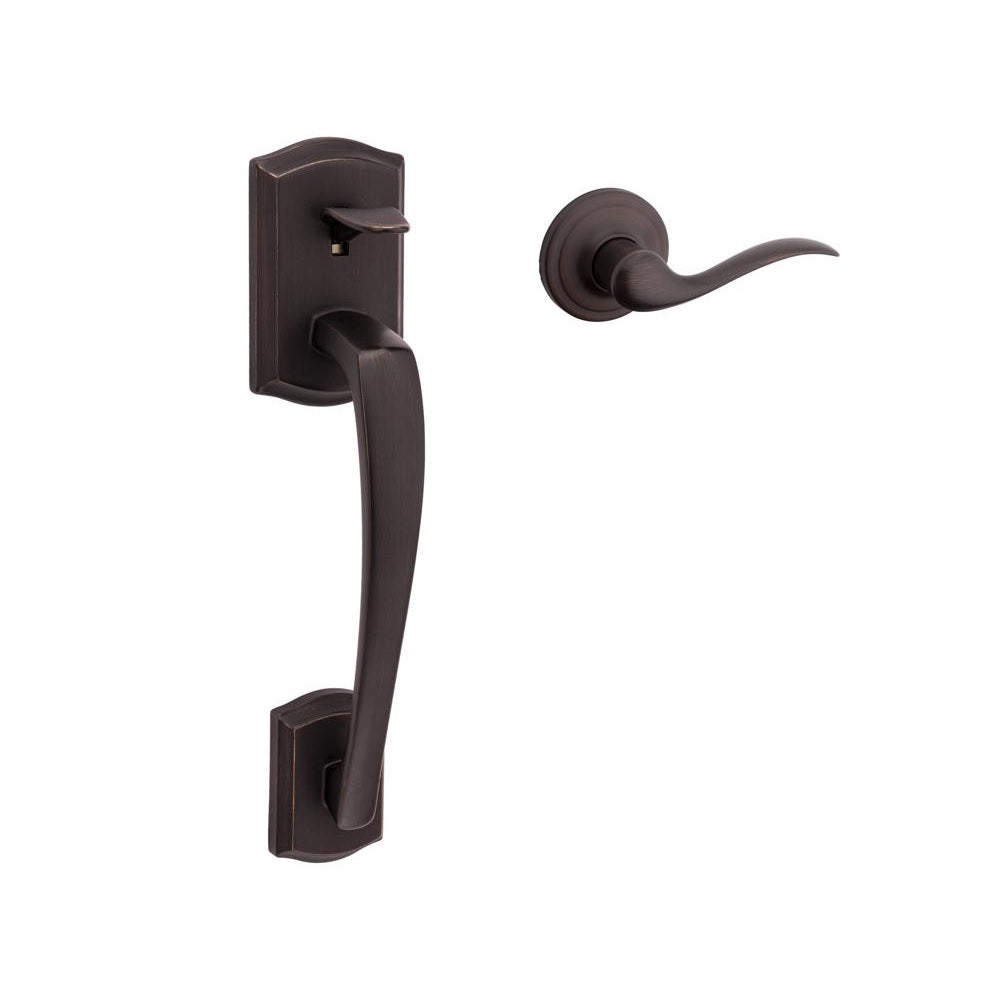 Kwikset 98150-014 Prescott Entry Handleset, Venetian Bronze