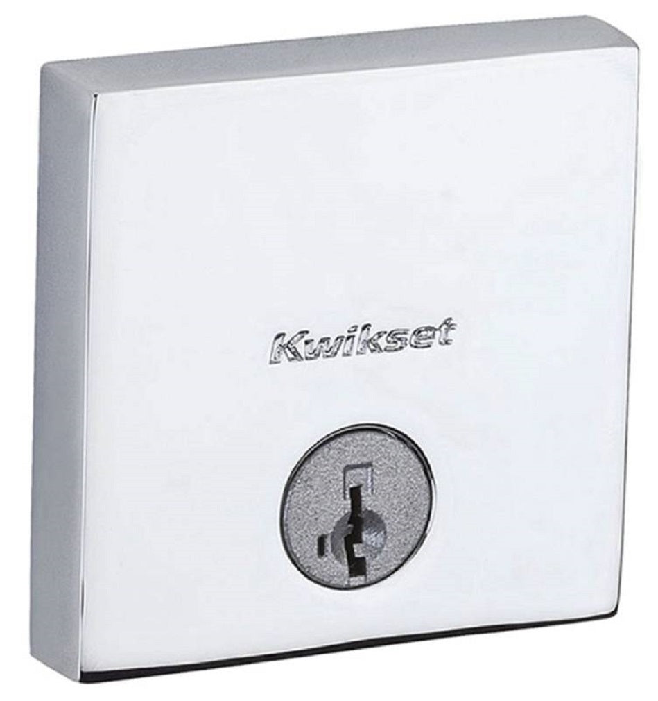 Kwikset 258SQT 26 Single-Cylinder Deadbolt, Zinc, Polished Chrome